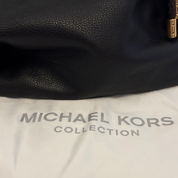 Michael Kors Collection Skorpios Black Hobo with Gold Details - Picture 2 of 5